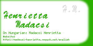 henrietta madacsi business card